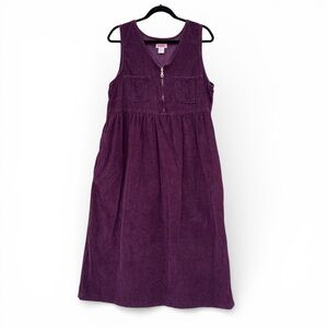 Purple Sleeveless Dress with Front Zipper